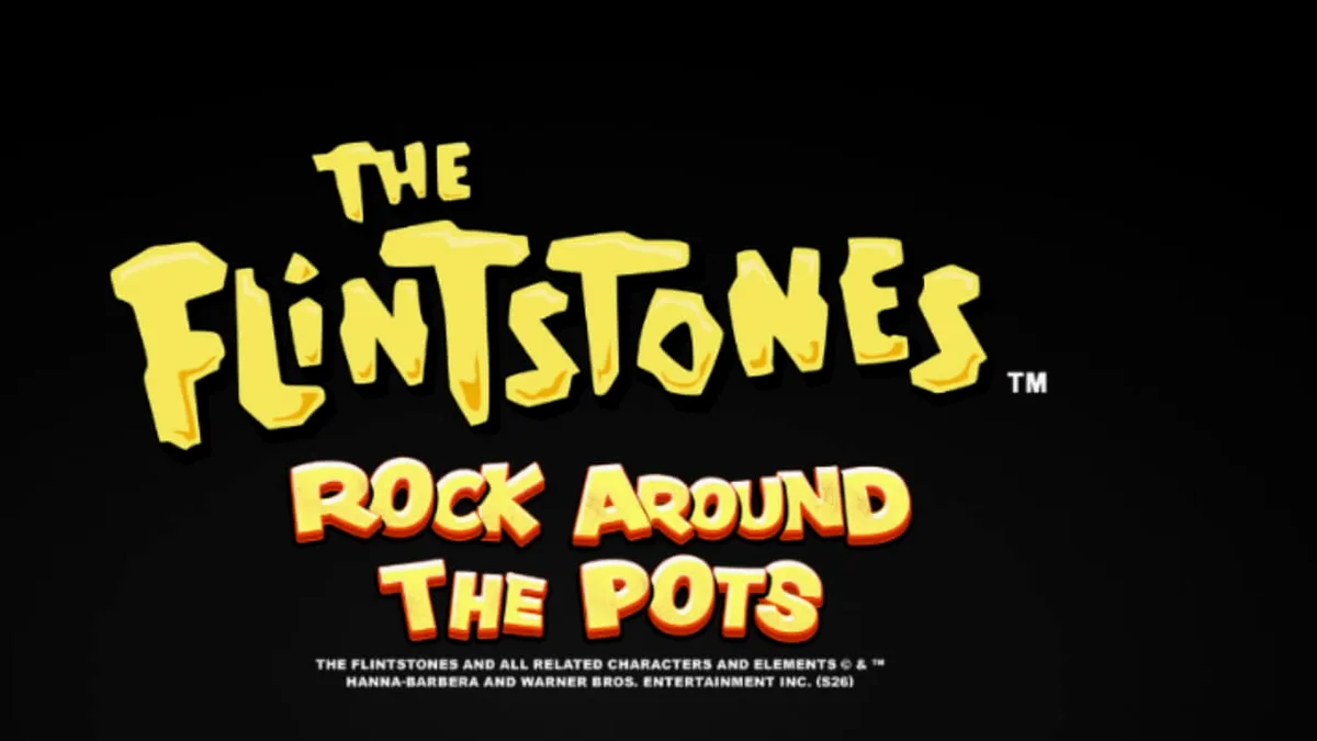 Tampilan visual slot The Flintstones: Rock Around The Pots dengan karakter ikonik dan elemen Bedrock